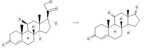 Adrenosterone can be prepared by 11,17,21-trihydroxy-pregn-4-ene-3,20-dione at the ambient temperature